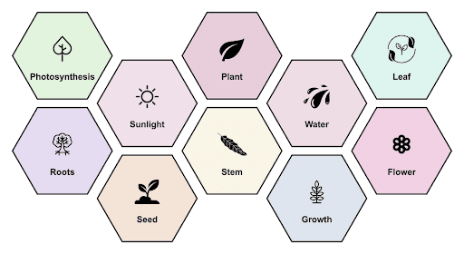 Hexagons visual keywords example